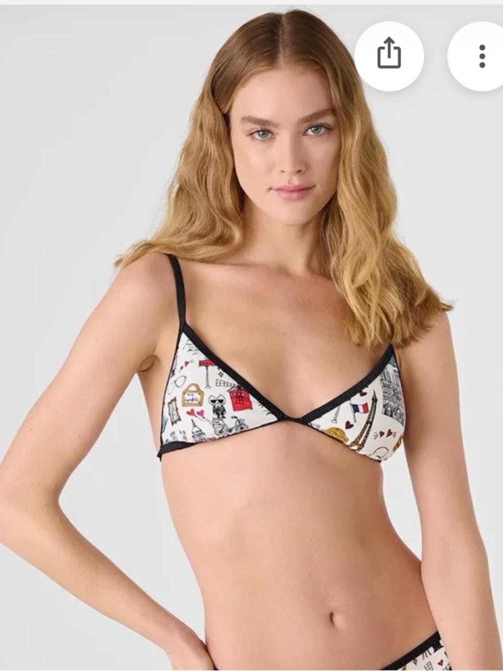 New KARL LAGERFELD Women's Lydie Triangle Bikini Top - paris theme. cute, sexy